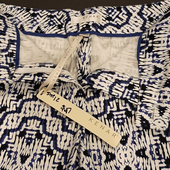 Kenar White Shorts with Blue Print - Picture 6 of 11